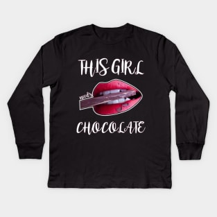 This Girl Needs Chocolate Kids Long Sleeve T-Shirt